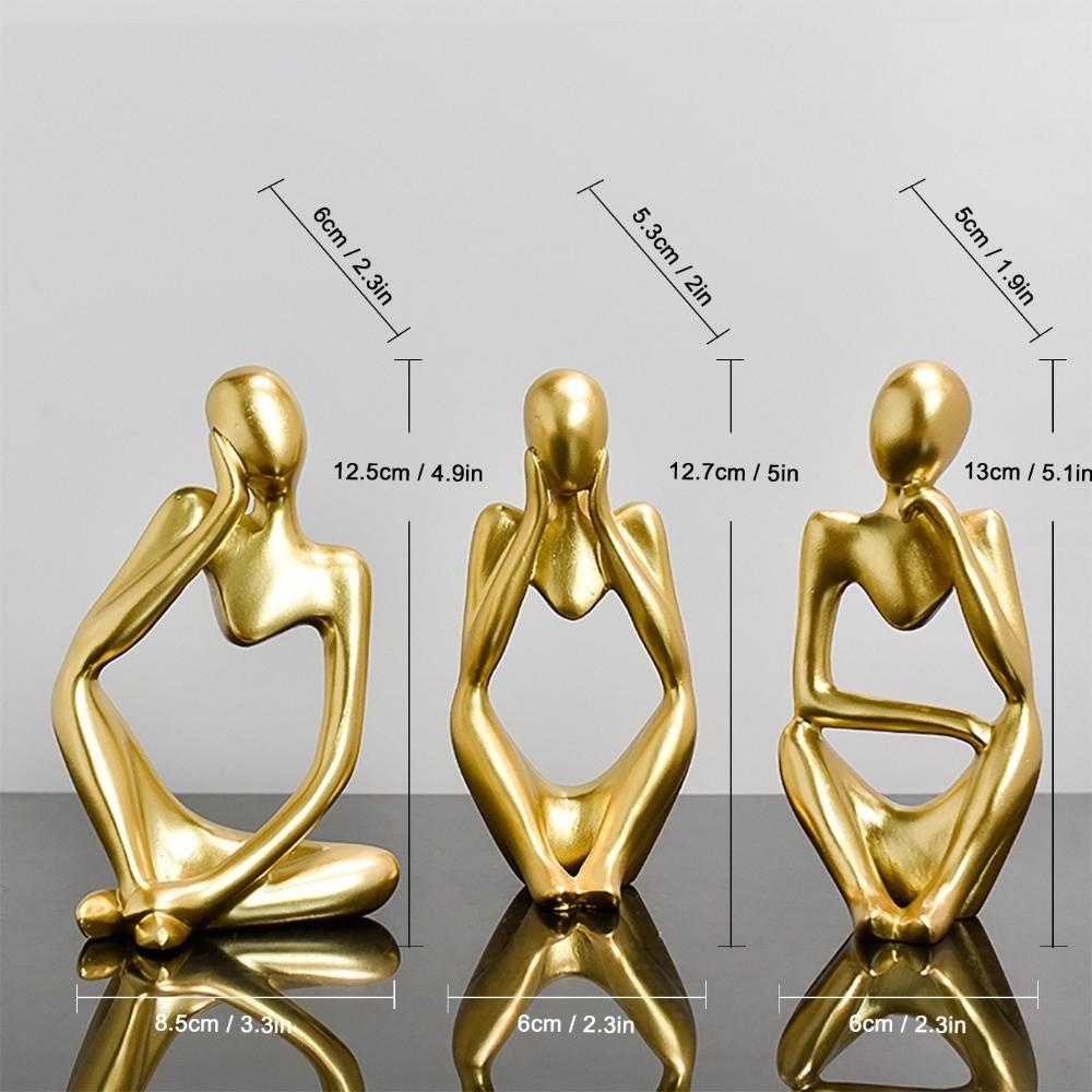 Resin Abstract Sculpture Figurine Sand Color Desk Display Ornaments Reading Decor