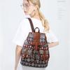 Этнический стиль ретро женский рюкзак персонализированный модный узор клетчатые сумки на двойном плече повседневные большой емкости затягивающиеся женские дорожные рюкзаки