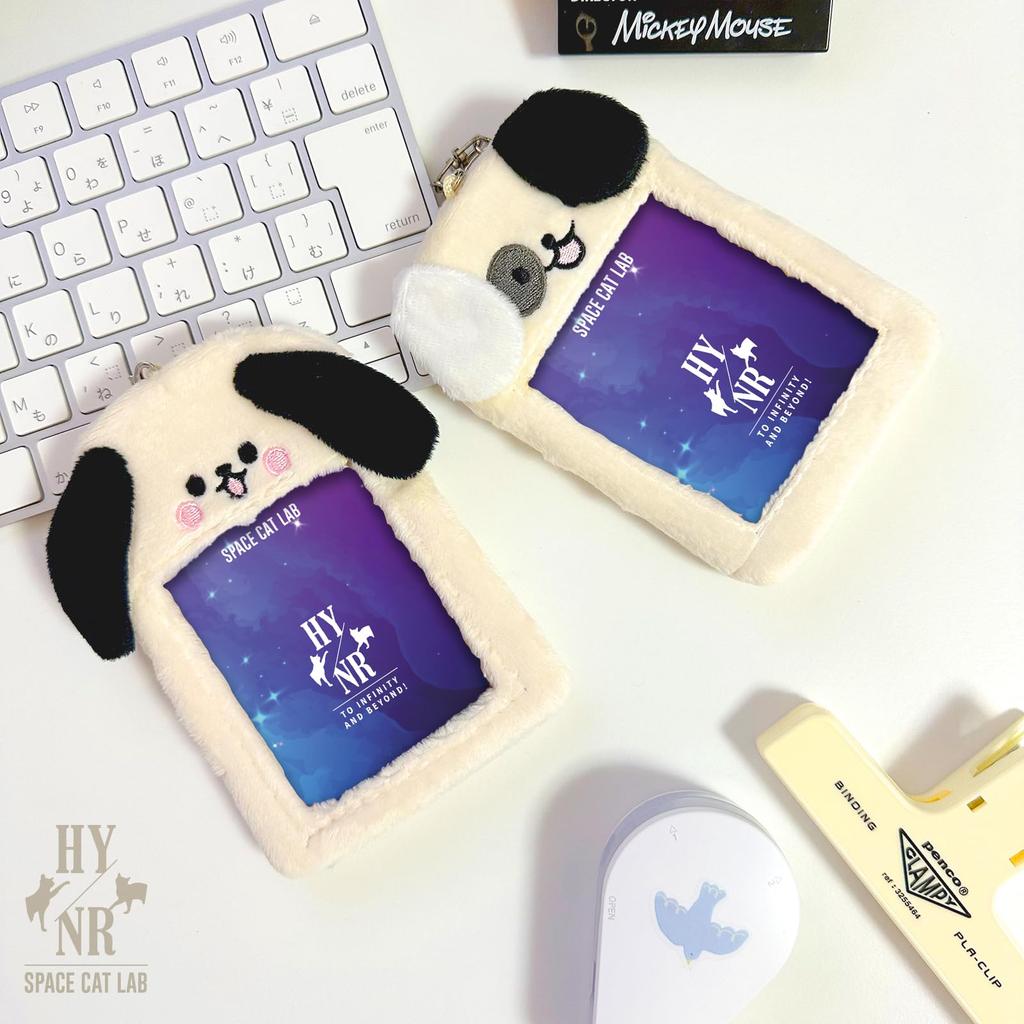 CAT SCLAB держатель для коллекционных карточек чехол для собачьих ушей белый черный бирка фотокарточка коллекционная книга брелок плюшевый пушистый Kpop Idol Корея Instax собака полиэстер белый