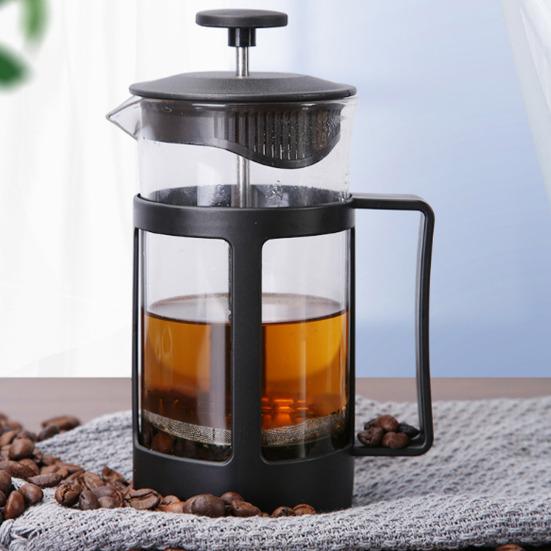French Press Coffee Maker Heat-Resistant Glass Tea Brewer with 80-Mesh Filter Coffee Press
