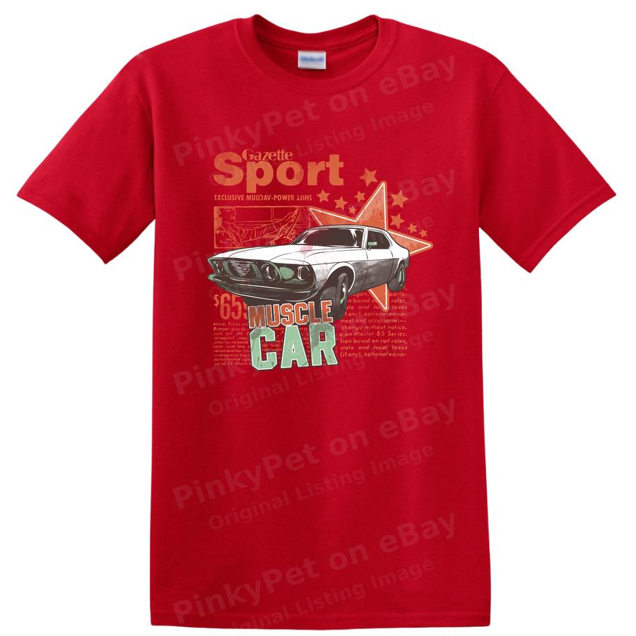 Спортивная футболка с графическим принтом в ретро-винтажном стиле "Muscle Car" для автолюбителей