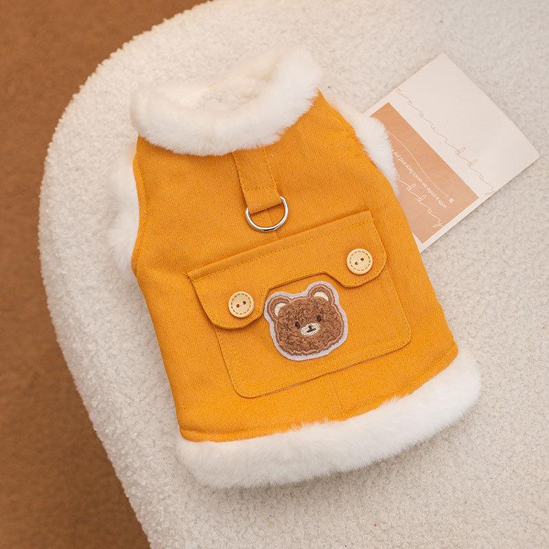 Cat Clothes Winter Velvet Small Animal Patch Can Pull the Vest Into a Kitten Warm Two Feet Pet Cat Clothing