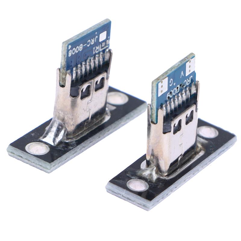 10Pcs Usb 3.1 Type C Socket With Screw Fixing Plate Type-C Usb Jack 3.1 Type-C 2Pin 4Pin Female Connector Jack Charging Port