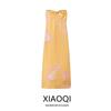 Fashion Style 2024 Summer New Arrival Women's Sheath Slim Fit Long Dress Elegant Silk Satin Print Tube Top Dress