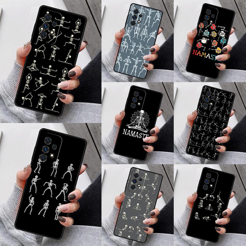 Skeleton Yoga Phone Case For Samsung Galaxy S25 S23 S30 S8 S21 S20 FE S24 S22 Note 10 20 S8 Plus lite Ultra
