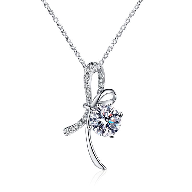 Moissanite Necklace for Woman Wedding Fine Jewely with Certificates Sterling Sliver Plated White Gold Necklace