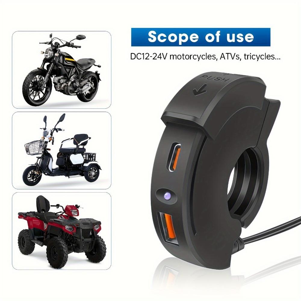 Быстросъемное USB-зарядное устройство для мотоцикла - тонкое универсальное крепление на ручку с быстрой зарядкой QCPD DC 12-24 В