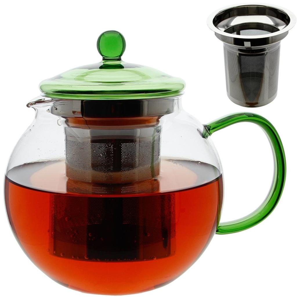 GLASS JUG TEA INFuser with Filter 1.2L HOT COFFEE JUG