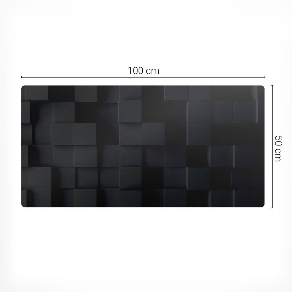 Vinyl Desk Mat with Printed Three-Dimensional Cubes 100x50 cm