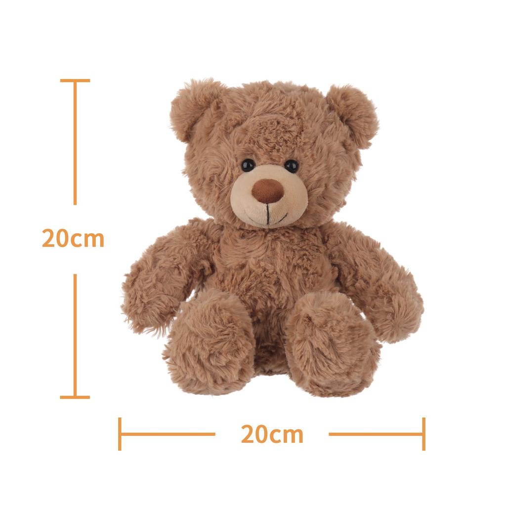 Apricot Lamb Brown Flower Bear Plush Toy, Soft and Cute, Fluffy Brown Flower Bear, 20cm, Suitable for Boys and Girls