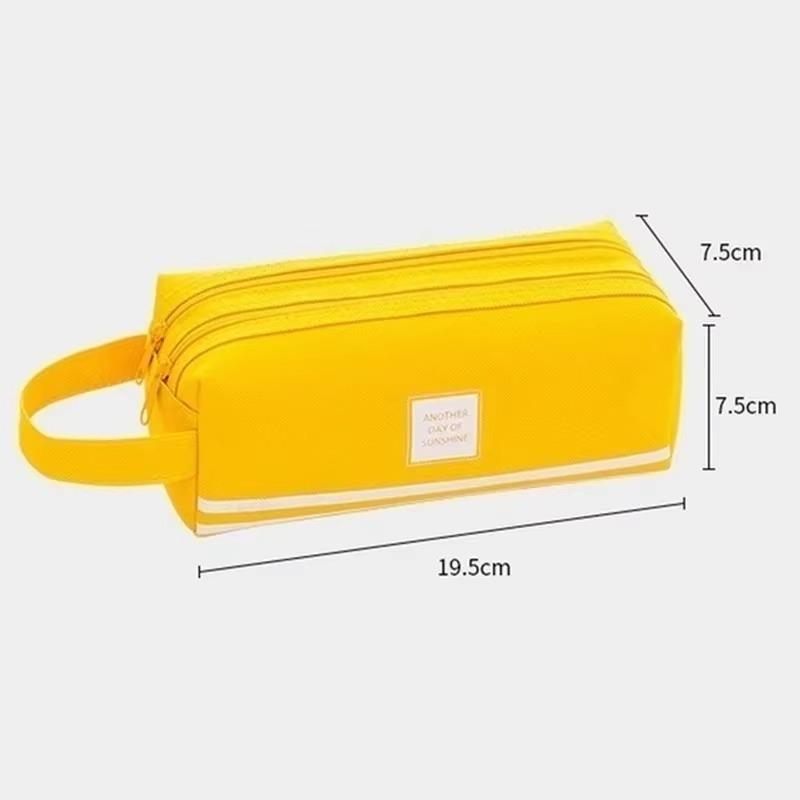 New Solid Large Capacity Pen Pencil Bag Storage Case Makeup Pouch Cute Stationery Office School Supplies