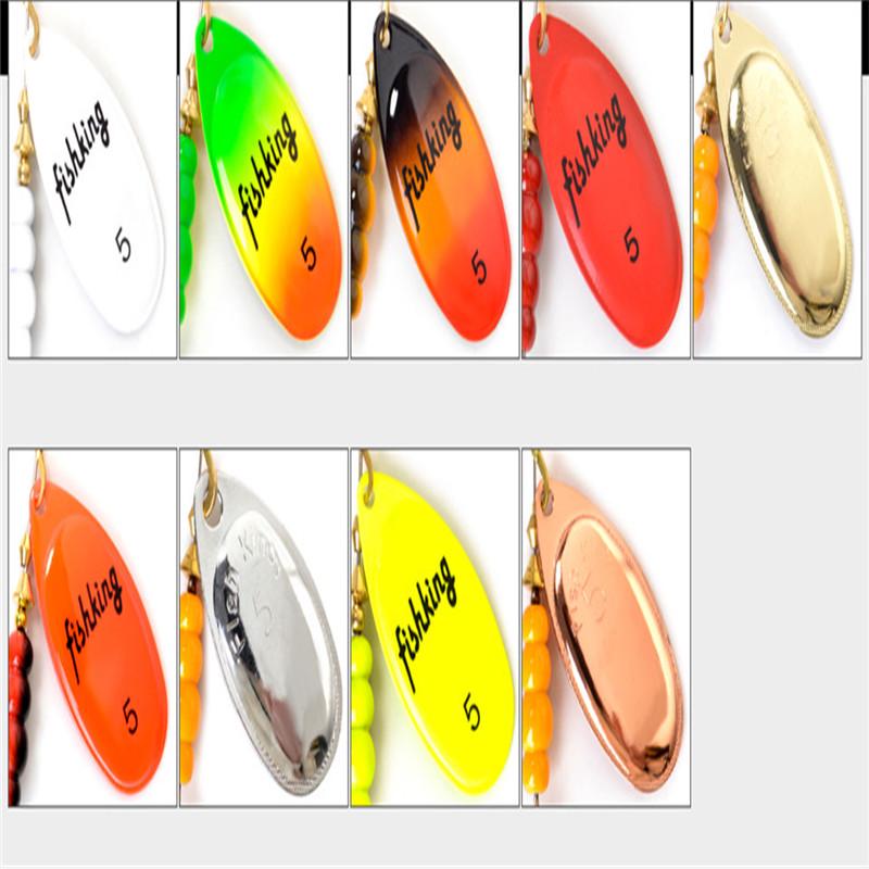 FISH KING Spinner Bait 3,9 г, 4,6 г, 7,4 г, 10,8 г, 15 г, приманки для ложки, металлические приманки для щуки с тройными крючками, искусственная приманка для окуня, рыболовная приманка