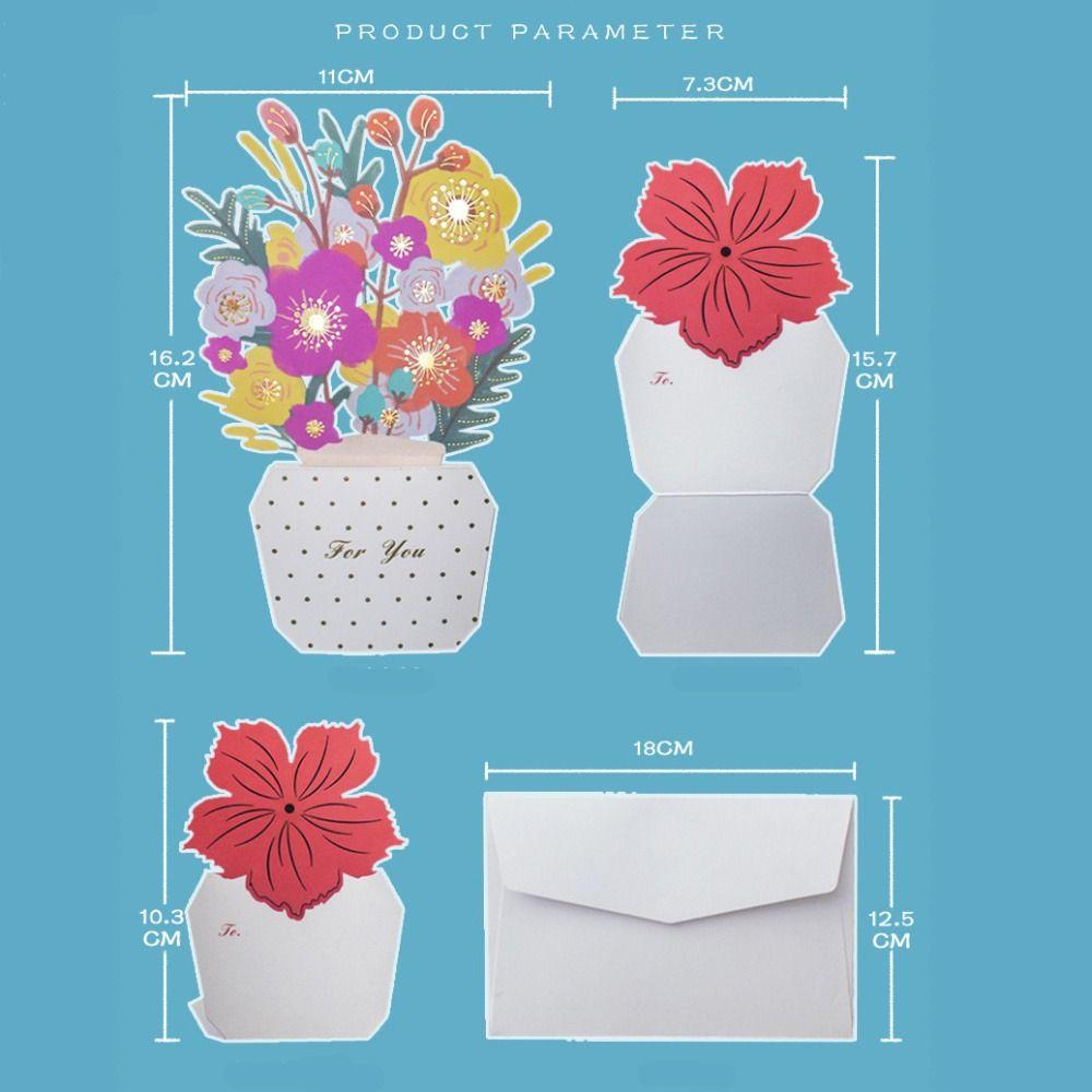 3D Поздравительная открытка ко Дню матери Всплывающая Складная Открытка для сообщения Новая Открытка-букет с благословением