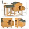 Dwarf chicken coop with run and brooder. Weatherproof sealed fir wood. Asphalt roof. Yellow+Green