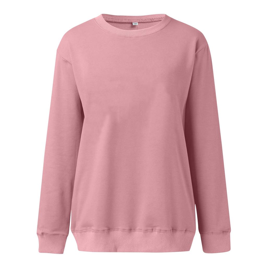 Женские осенне-зимние топы, женская толстовка с длинными рукавами, повседневные флисовые топы с круглым вырезом, свободный крой, половер