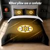 Boston Bruins Design Bed Bedding Set 1 Duvet Cover + 2 Pillowcases Soft Breathable Household Bed Linens