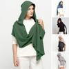 Men Shawl Scarf Lightweight Solid Color Long Scarf Shawl Retro Cotton Linen Outdoor Neck Wrap Clothing Accessory