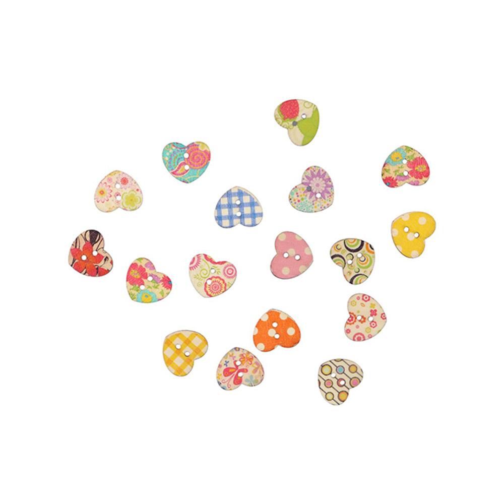 Crafts Arts Scrapbooking Decoration Apparel Sewing Wood Button Sewing Buttons Heart Shape Button