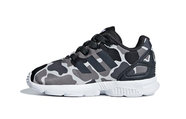 Adidas Originals ZX Flu Abrasion Resistant Low top Toddler Shoes Carbon Black Infant And Toddler AQ1744