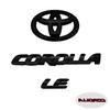 3 шт. ABS автомобильный логотип Глянцевый черный Накладка ЭМБЛЕМА для COROLLA 2020-2024 СЕДАН SE LE PT948 ПОДХОДИТ ТОЛЬКО ДЛЯ СЕДАНА багажник автомобильный аксессуар