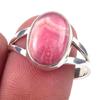 Кольцо из чистого серебра 925 пробы с натуральным родохрозитом ручной работы S.9 t0f61