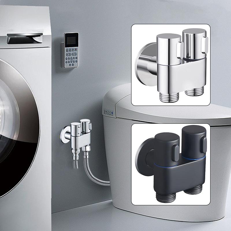 G1/2 Three-way Filling Angle Valve Wall Mount One Into Two Out Water Controller Toilet Bidet Cleaning Sprayer Accessories