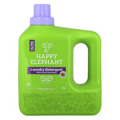 Гель для стирки Happy Elephant, Белый чай и инжир, 1,89 л (64 жидких унции)