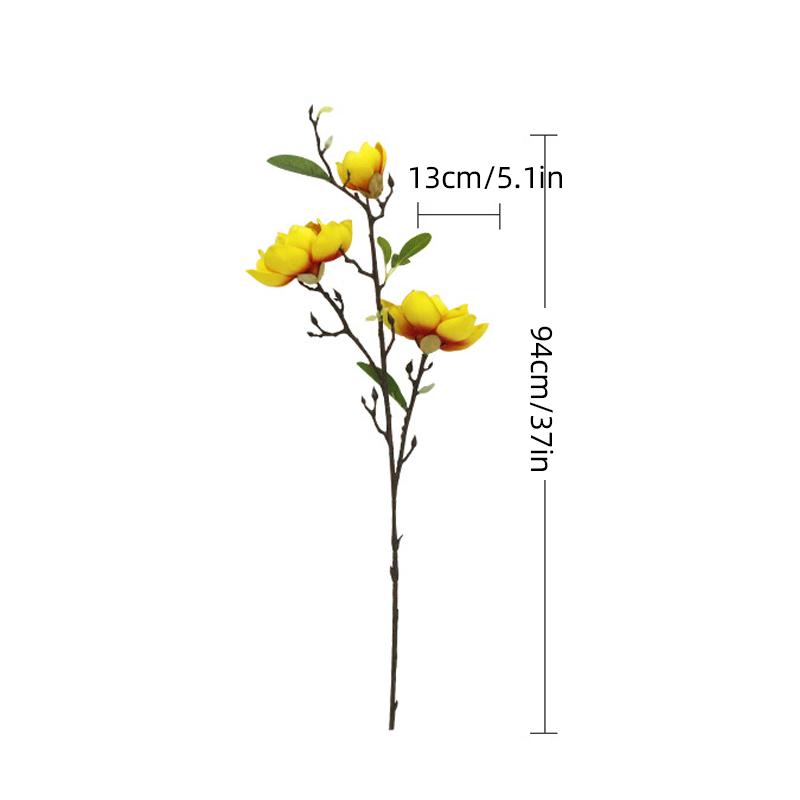 3 головки искусственных цветов магнолии Real Touch орхидеи букет имитация цветов ветка свадебное украшение для дома подарок