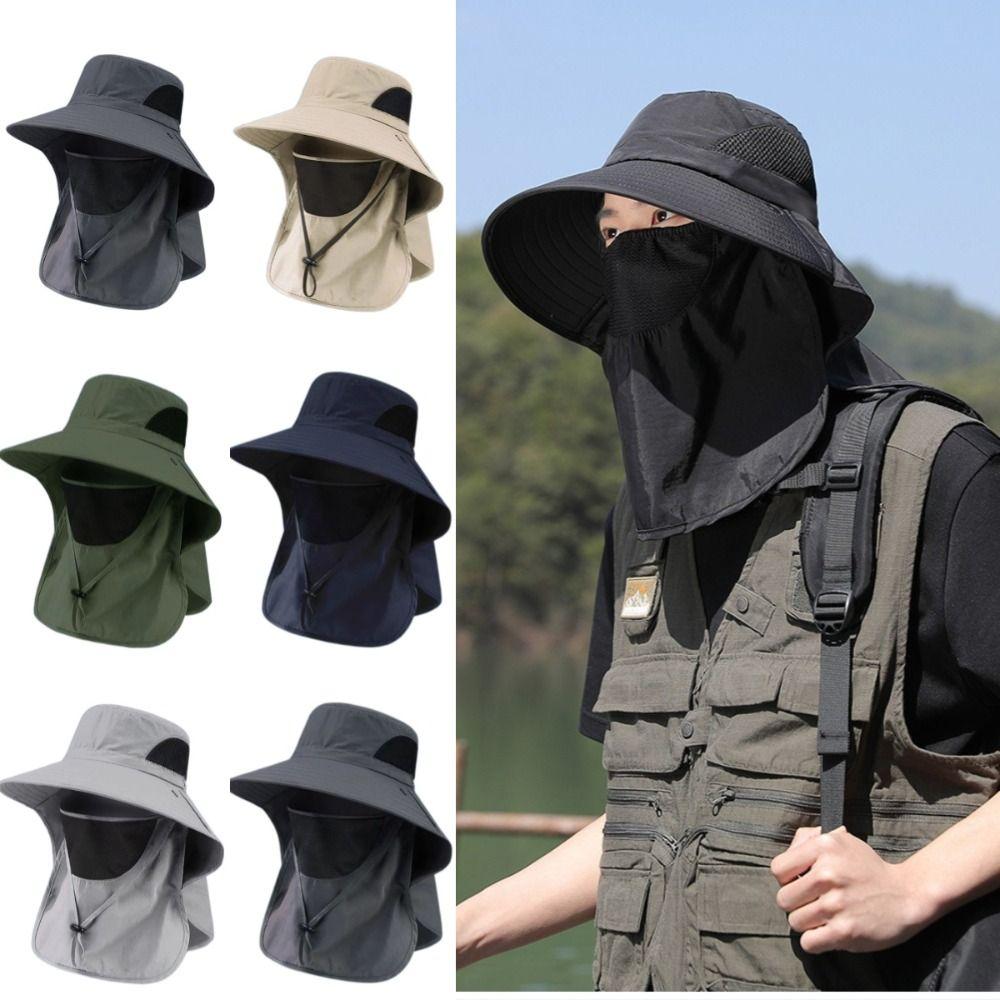 Leisure Face Covering Fishing Hat Sunscreen Mountaineering Hat New Sunshade Hat Men's