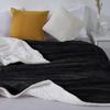 Sherpa Fleece Blanket Throw Black Soft Reversible Thick Plush Blankets Microfiber Winter Bed Blanket for Camping Couch Sofa