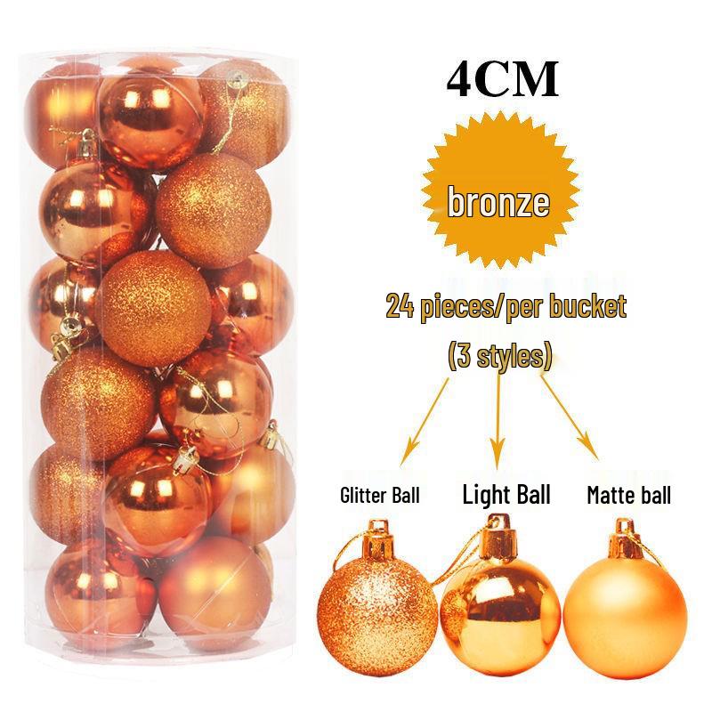 24-Piece Christmas Tree Ornaments Set: 3cm-8cm Multi-Colored Plastic Balls