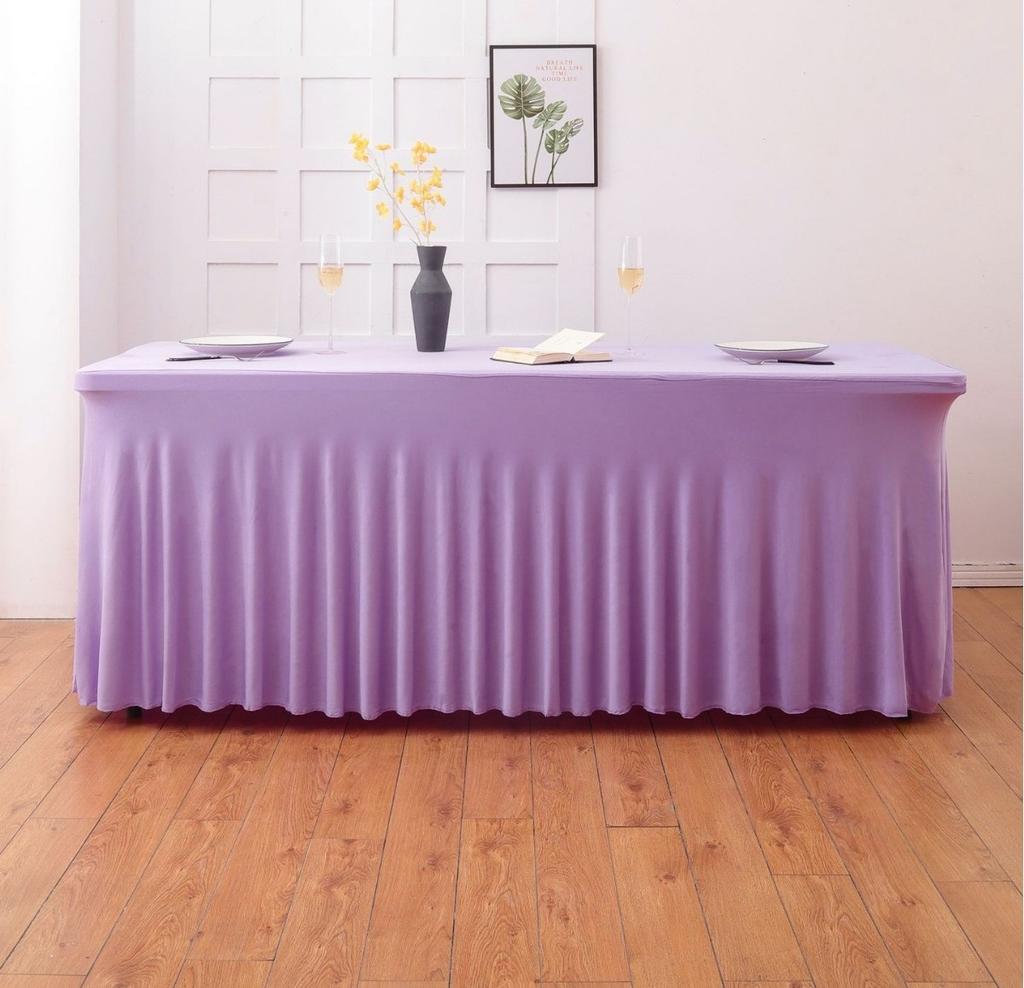 Heavy Milk Silk Elastic Rectangular Tablecloth For Hotel Conference Meeting Room And Wedding Decoration