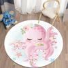 Cute Cartoon Animal Round Door Mat with Bunny Giraffe Fox Patterns Floor Mat for Kids Room Decor Adding Playful Charm