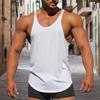 Men Solid Color Sport Vest O-Neck Sleeveless Racerback Design Bodybuilding Fitness Vest Spaghetti Straps Tops
