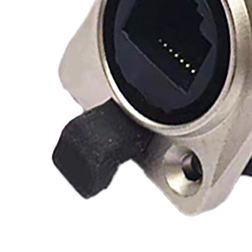 Разъем RJ45 гнездо проходной с крышкой водонепроницаемый стабильная передача данных медный промышленная сетевая розетка серебристый