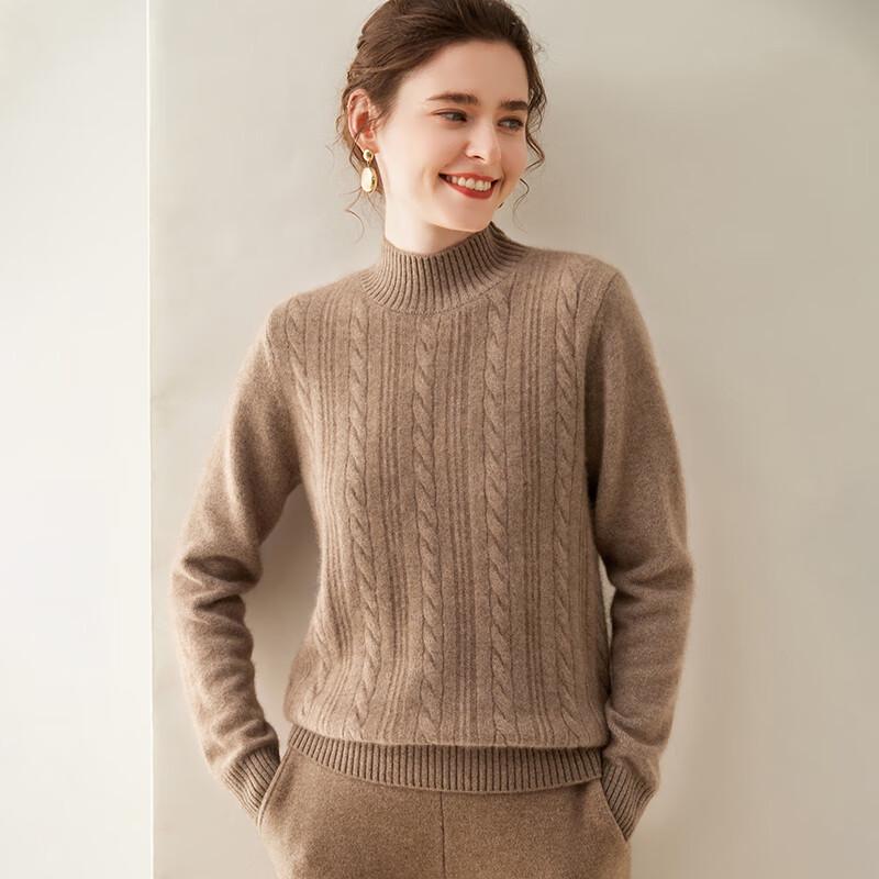 Fanzhen Women's Thickened Cashmere Blend Knit Sweater