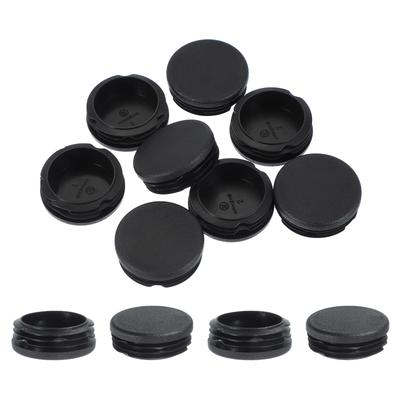 PATIKIL 1-3/4" Пластиковые заглушки для труб, 10 штук Круглые вставки-пробки для ножек стульев, столов, книжных полок и садовой мебели из круглых железных труб, Черный