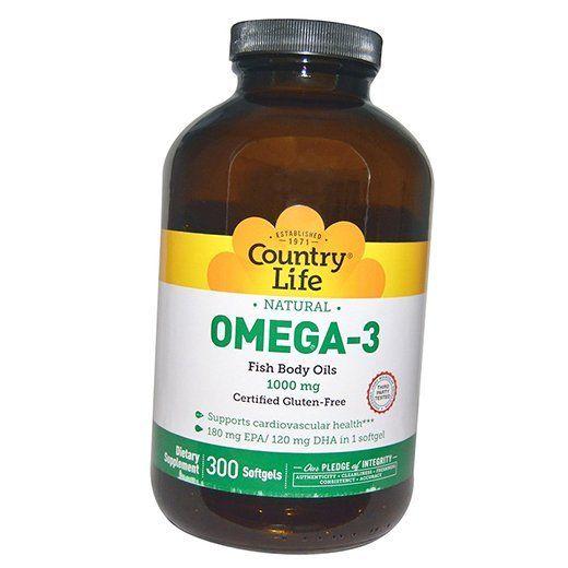 Рыбий жир Омега-3, Omega-3 Fish Body Oil, Country Life  100гелкапс (67124003)
