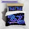 3PC Custom Name Energetic Neon Celebration Bedding Set Printed  Bedding Set Duvet Cover Closure Includes 1 Duvet Cover & 238 Pillowcases for Bedroom