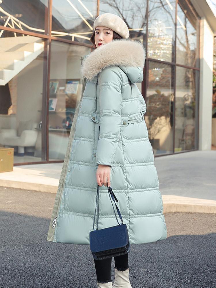 Women Thick Loose Large Size Down Cotton Parkas Jacket Autumn Winter New X-Long Padded Jacket Faux Fur Collar