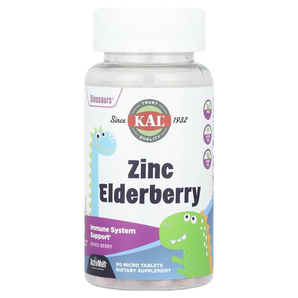Dinosaurs, Zinc Elderberry, Activmelt, Berry Blend, Micro Tablets 90