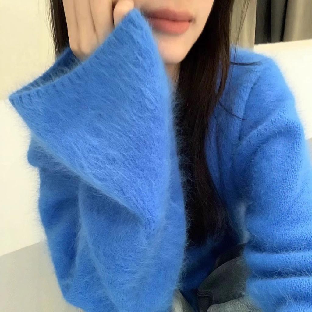 Woman Sweaters Loose Thick Warm Sweet Pullovers Korean Elegant Autumn Winter Pull Femme
