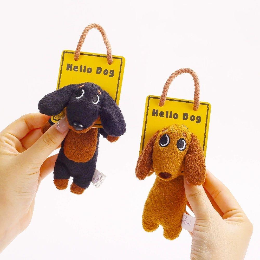 Stuffed Animal Sausage Dog Keychain Pet Lovers Puppy Hanging Toy Dachshund Plush Pendant Kids Toy