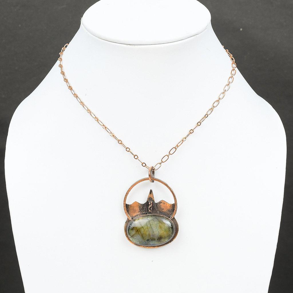 Лабрадорит Медный Кулон Подвески Ручной Работы Окисленная Медь Ювелирные Изделия Последний Дизайн Подвеска Подарок Для Мамы Лабрадорит Подлинные Ювелирные Изделия Из Драгоценных Камней