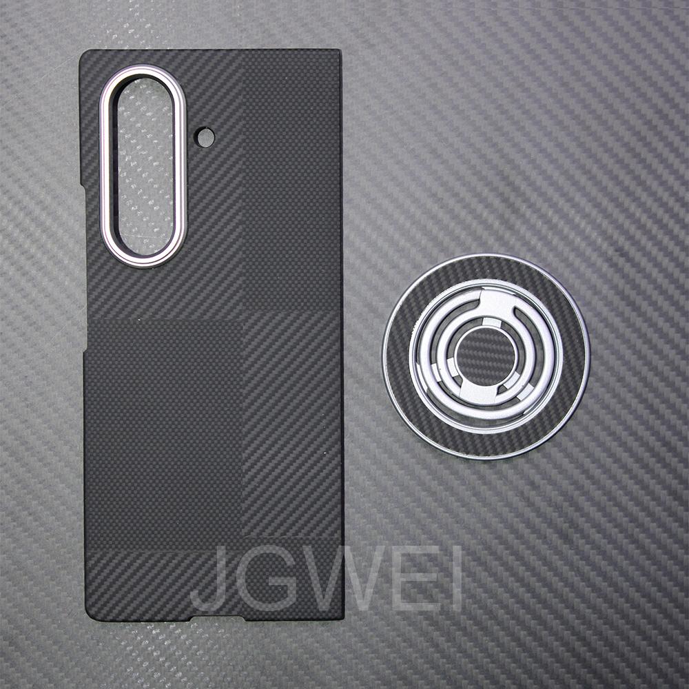 For samsung galaxy z fold 7 carbon case 600d kevlar aramid fiber fabric ultra thin hard cover magnetic balckSlimlightred premium