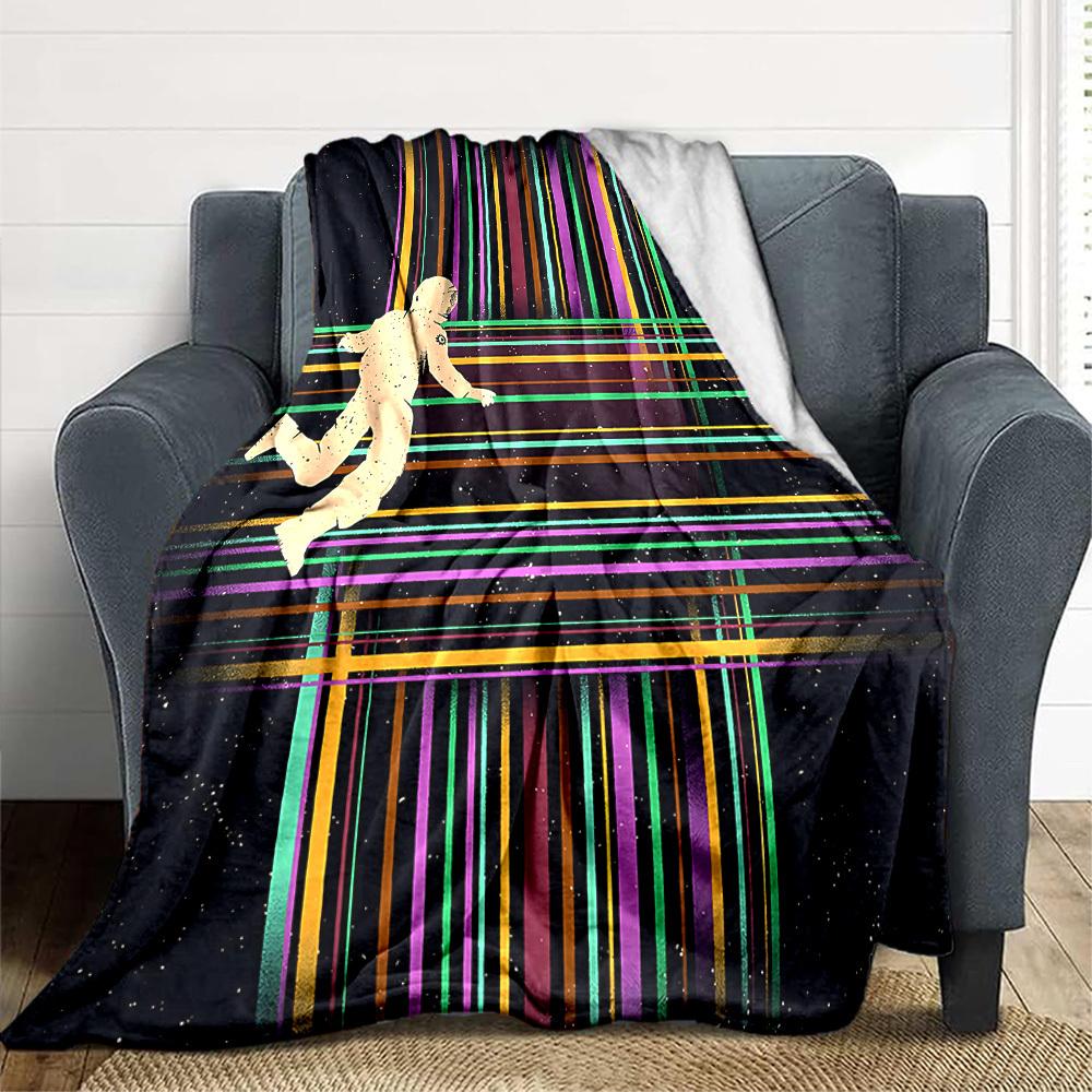 1pc Space Astronaut Blanket, Lightweight Flannel Throw Blanket for Sofa, Bed, Travel, Camping, Living Room, Office, Couch084