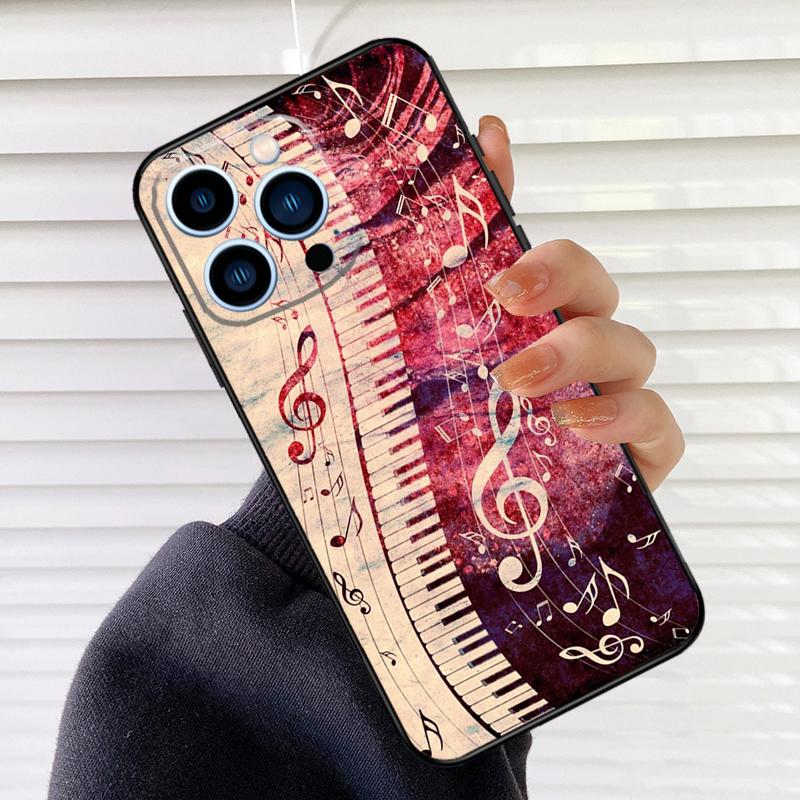 Music Piano Elegant Phone Case For iPhone 17 16 15 14 11 12 13 Pro Max Mini 15 16 Plus 16e 17Air Cover Fundas