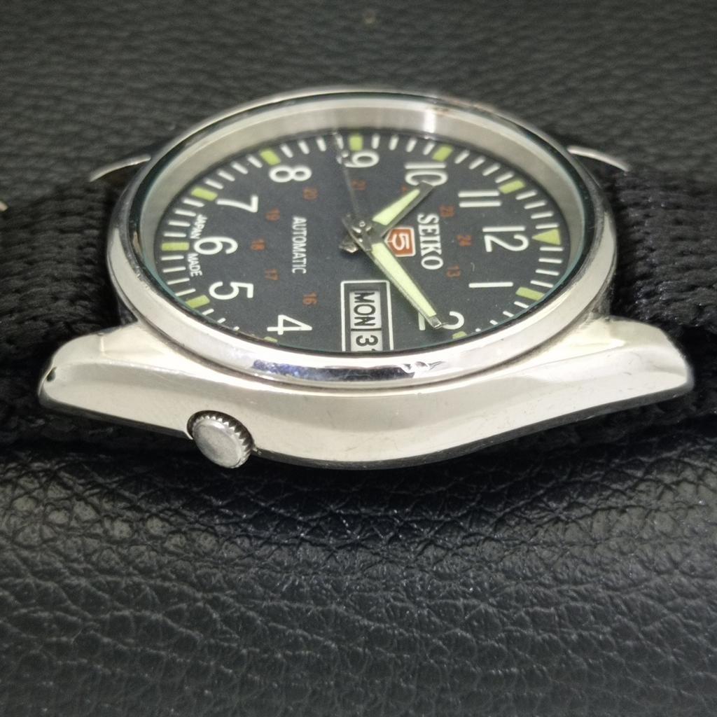 АВТОМАТИЧЕСКИЕ 6309A ВИНТАЖНЫЕ SEIKO 5 ЯПОНИЯ МУЖСКИЕ ЧАСЫ С ЧЕРНЫМ ЦИФЕРБЛАТОМ a701470-5
