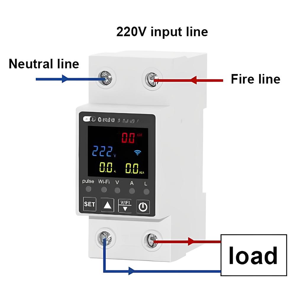 Smart WiFi Metering Energy Meter 63A Leakage Voltage Current Auto Reclosing Protector Relay Switch Circuit Breaker Smart Life