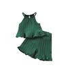 Girls' Off-Shoulder Set - Sleeveless Top & Flounce Shorts